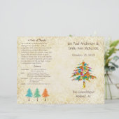 BosbouwFloral Pine Tree Wedding Programme (Staand voorkant)