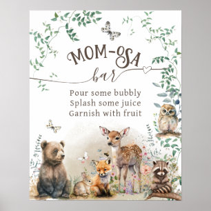 Bosbouwgroen Baby shower momosa Poster