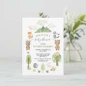 Bosbouwland Waterverf Forest Animals Baby shower Kaart (Staand voorkant)