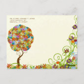 Bosbouwpatchwork Floral Fairy Tale Tree Briefkaart (Achterkant)
