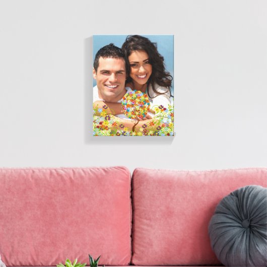 Bosbouwpatchwork Floral Fairy Tale Tree Canvas Afdruk (Insitu (Woonkamer))