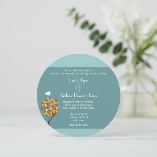 Bosbouwpatchwork Floral Fairy Tale Tree Kaart (Staand voorkant)