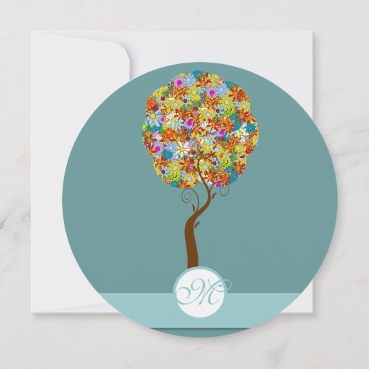 Bosbouwpatchwork Floral Fairy Tale Tree Kaart (Achterkant)