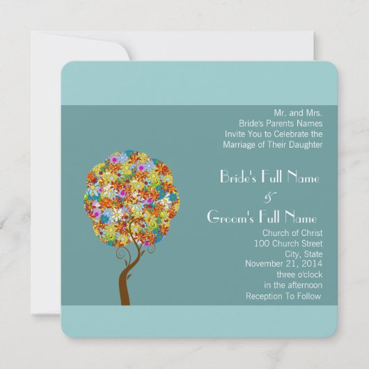 Bosbouwpatchwork Floral Fairy Tale Tree Kaart (Voorkant)