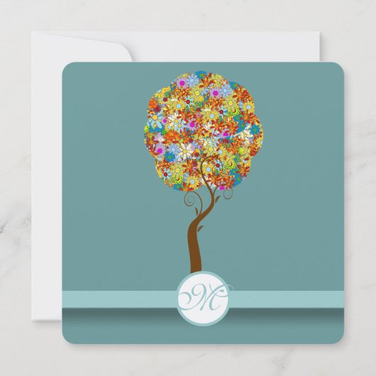 Bosbouwpatchwork Floral Fairy Tale Tree Kaart (Achterkant)