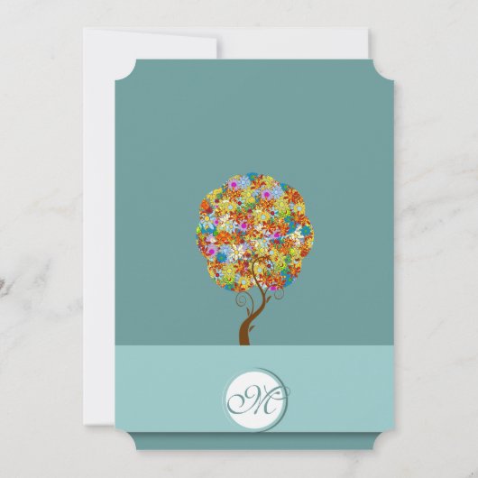 Bosbouwpatchwork Floral Fairy Tale Tree Kaart (Achterkant)