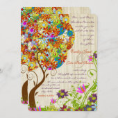 Bosbouwpatchwork Floral Fairy Tale Tree Kaart (Voorkant / Achterkant)