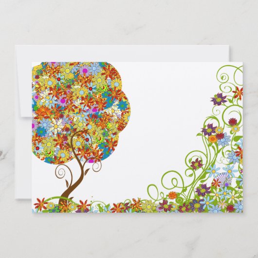 Bosbouwpatchwork Floral Fairy Tale Tree Kaart (Achterkant)