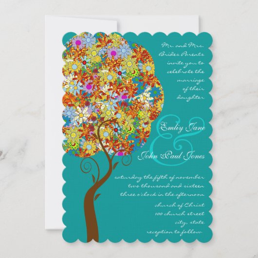 Bosbouwpatchwork Floral Fairy Tale Tree Kaart (Voorkant)