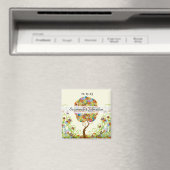 Bosbouwpatchwork Floral Fairy Tale Tree Magneet (Insitu (Vaatwasser))