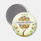 Bosbouwpatchwork Floral Fairy Tale Tree Magneet (Voorkant / Achterkant)