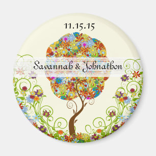 Bosbouwpatchwork Floral Fairy Tale Tree Magneet