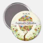 Bosbouwpatchwork Floral Fairy Tale Tree Magneet (Voorkant / Achterkant)