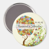 Bosbouwpatchwork Floral Fairy Tale Tree Magneet (Voorkant / Achterkant)