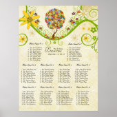 Bosbouwpatchwork Floral Fairy Tale Tree Poster (Voorkant)