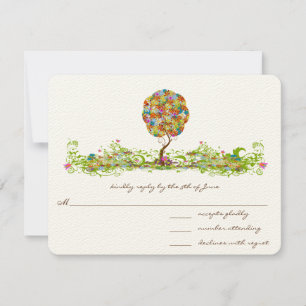 Bosbouwpatchwork Floral Fairy Tale Tree RSVP Kaartje