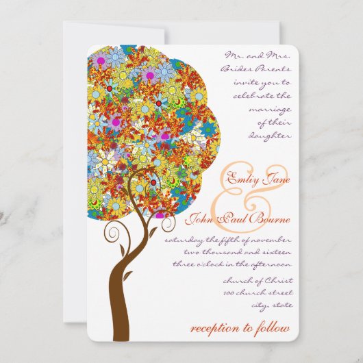 Bosbouwpatchwork Floral Fairytale boom Kaart (Voorkant)