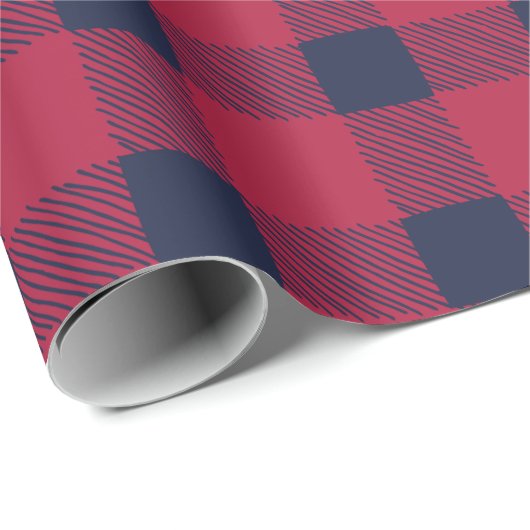 Bosbouwvacht, rood en blauw, met de hand getrokken cadeaupapier (Rol Hoek)
