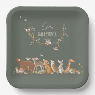 Bosbouwvriendelijke Baby shower Papieren Bordje