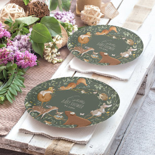 Bosbouwvriendelijke Baby shower Papieren Bordje