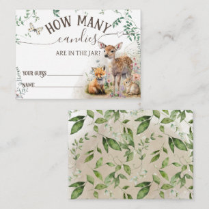 Bosbouwwild van Baby shower van groenbossen Informatiekaartje