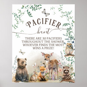 Bosbouwwild van Baby shower van groenbossen Poster