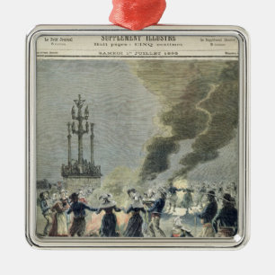 Bosbranden branden aangestoken om de zomerzonde te metalen ornament