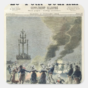 Bosbranden branden aangestoken om de zomerzonde te vierkante sticker