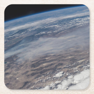 Bosbranden rondom Yosemite National Park. Vierkante Kartonnen Onderzetter