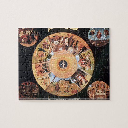 Bosch - Tabel met scènes van de zeven dodelijke zo Legpuzzel (Horizontaal)