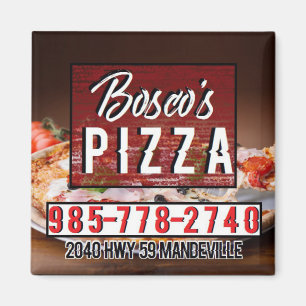 Bosco's Square Magnet Pizza Magneet