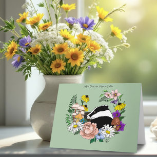 Bosdas Wildbloemen Paddenstoelen Salie Groen Kaart