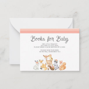 Bosdier baby shower breng een boek kaart notitiekaartje