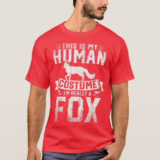 Bosdier Dit is mijn menselijke kostuum Ik ben echt T-shirt