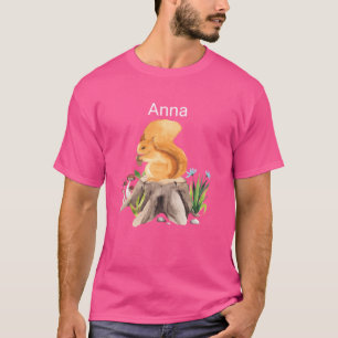 Bosdier eekhoorn met naam Anna vriend T-shirt