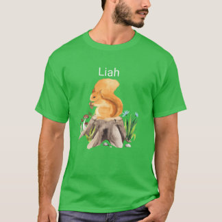 Bosdier eekhoorn met naam Liah familie T-shirt