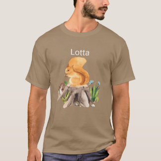 Bosdier eekhoorn met naam Lotta vintage T-shirt