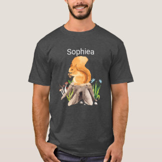 Bosdier eekhoorn met naam Sophiea familie T-shirt