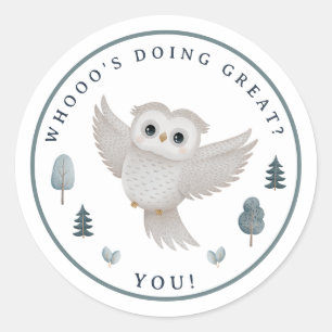 Bosdier Uil Leraar Beloning Motivatie Ronde Sticker