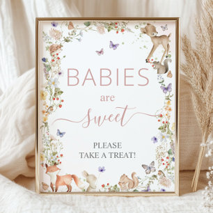 Bosdier Wildflower Baby Shower Zoete Treat Foto Afdruk