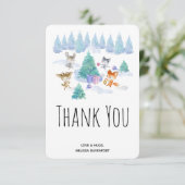 Bosdierdansen rond een vlinderboom bedankkaart (Staand voorkant)