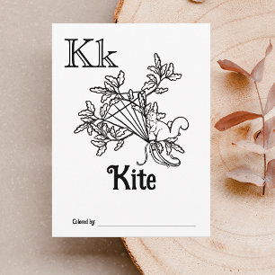 Bosdieren ABC Kleurend Baby shower Activiteit Briefkaart