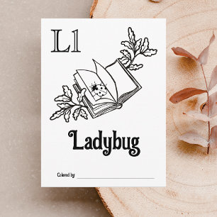 Bosdieren ABC Kleurend Baby shower Activiteit Briefkaart