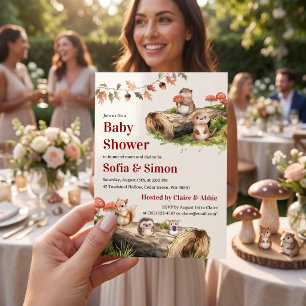 Bosdieren All-in-one Couples Baby Shower Kaart