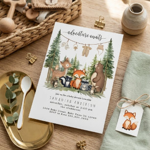 Bosdieren Avontuur Baby Shower Uitnodiging