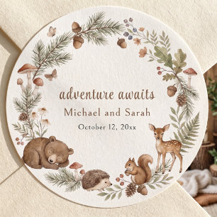 Bosdieren Avontuur Wacht Vos Log Ronde Sticker