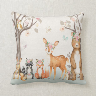 Bosdieren Baby Meisje Nursery Boho Kussen