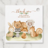 Bosdieren Baby Shower Boho Script Bedankjes Labels (Achterkant)