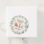 Bosdieren baby shower dank u labels (In situ)