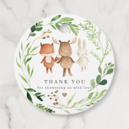 Bosdieren Baby Shower Favor Tag | Cadeautags Bedankjes Labels